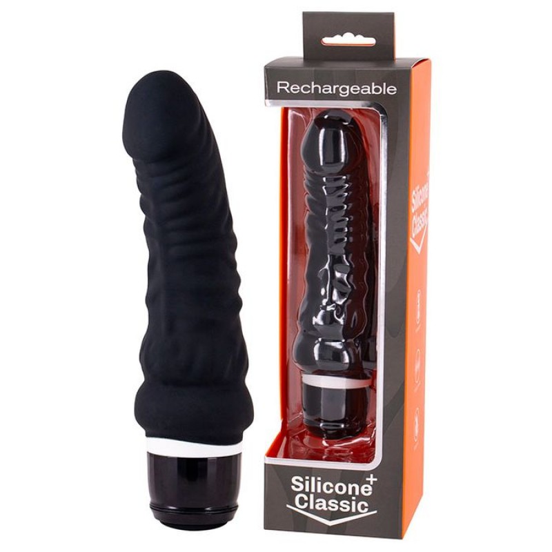 Silicone Classic Plus Rechargeable Vibe - Black